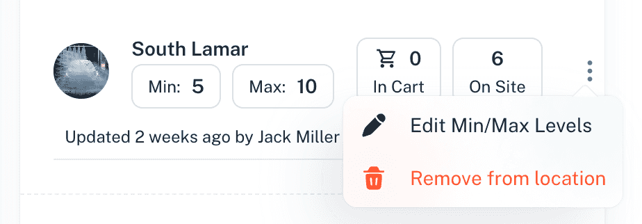 Remove inventory