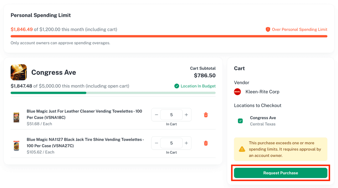 Enforce Spending Limit